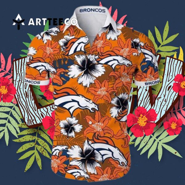 Denver Broncos Flower Summer Pattern Hawaiian Shirt 3