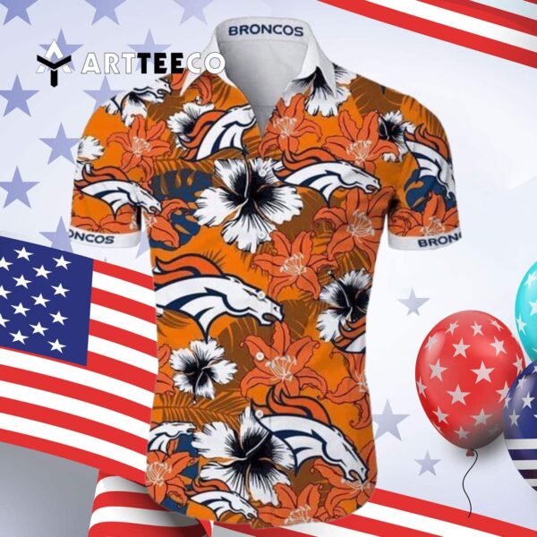 Denver Broncos Flower Summer Pattern Hawaiian Shirt 4
