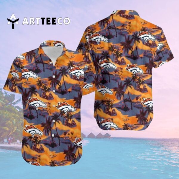 Denver Broncos Logo Pattern Hawaiian Shirt 2