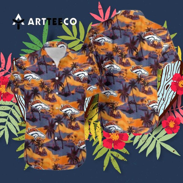 Denver Broncos Logo Pattern Hawaiian Shirt 3