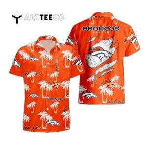 Denver Broncos Palm Tree Pattern Hawaiian Shirt 1
