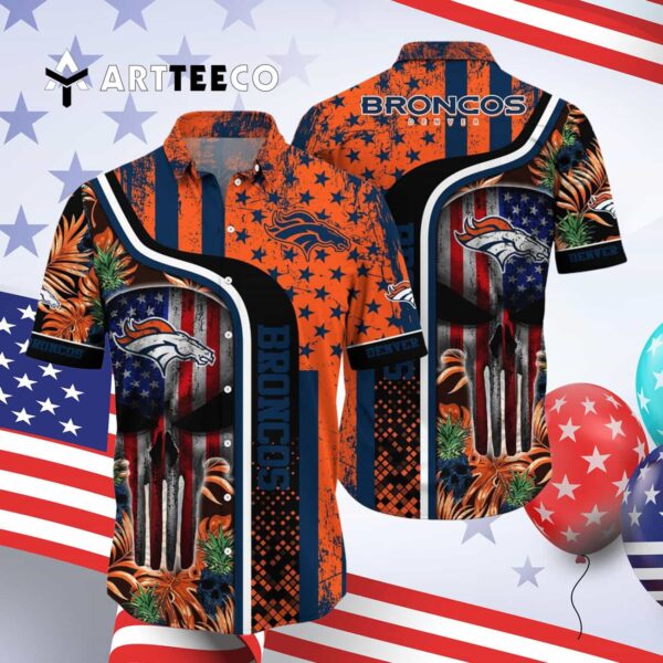 Denver Broncos Vintage Pattern Hawaiian Shirt 4