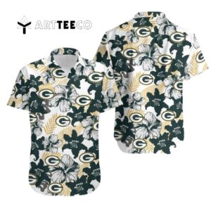 Green Bay Packers Aloha White Background Hawaiian Shirt 1