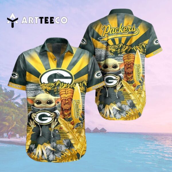 Green Bay Packers Baby Yoda Hawaiian Shirt 2