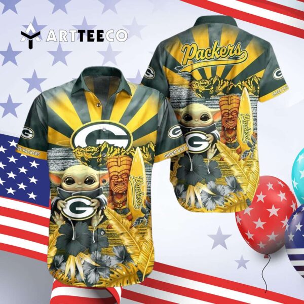 Green Bay Packers Baby Yoda Hawaiian Shirt 4
