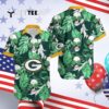 Green Bay Packers Coconut Leaves And Skulls Hawaiian Shirt 4