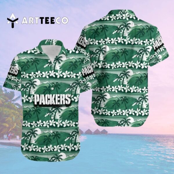 Green Bay Packers Coconut Trees Hawaiian Shirt 2