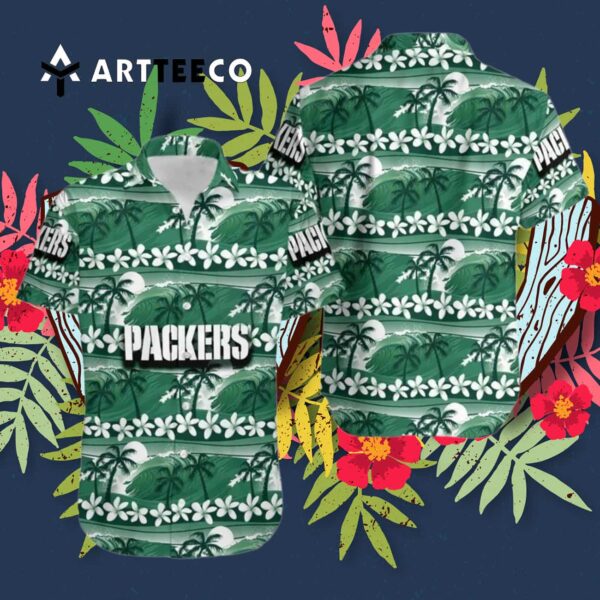 Green Bay Packers Coconut Trees Hawaiian Shirt 3