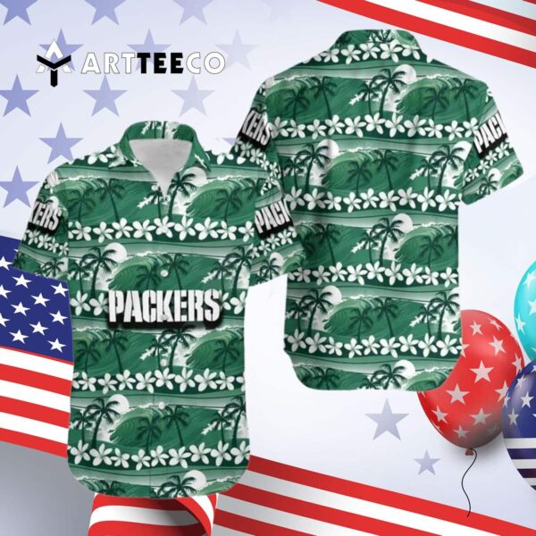 Green Bay Packers Coconut Trees Hawaiian Shirt 4