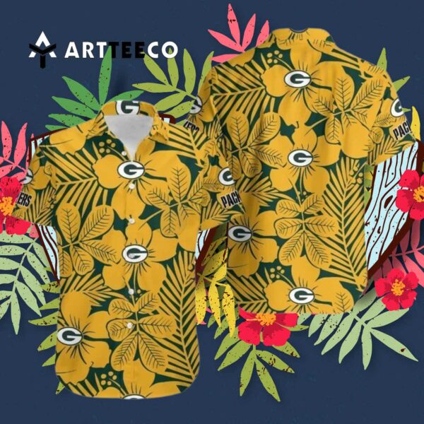 Green Bay Packers Flower Hawaiian Shirt 3