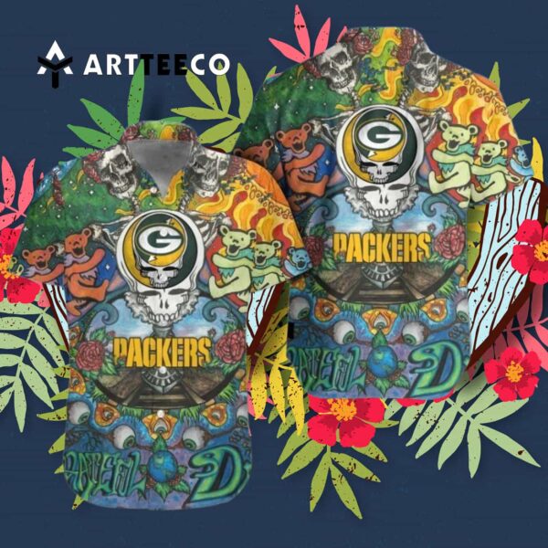 Green Bay Packers Grateful Dead Hawaiian Shirt 3