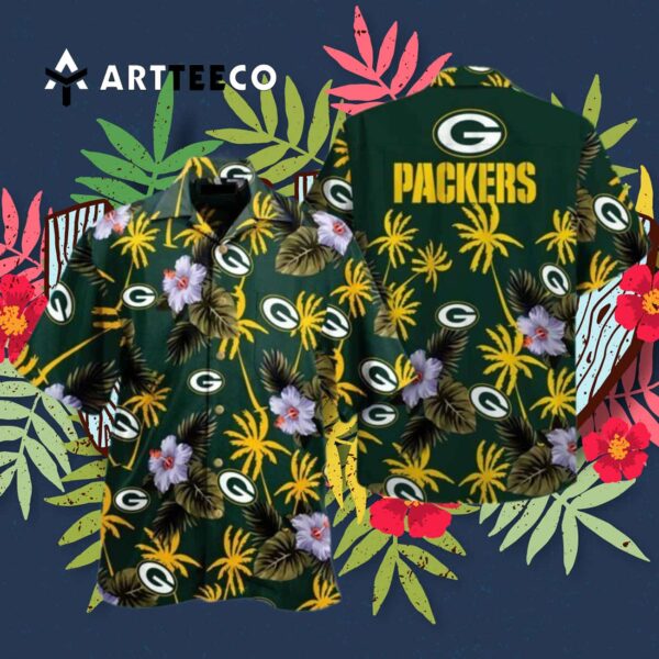 Green Bay Packers Green Coconut Hawaiian Shirt 3