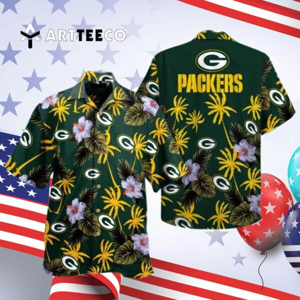 Green Bay Packers Green Coconut Hawaiian Shirt 4