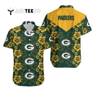 Green Bay Packers Hibiscus Flowers Hawaiian Shirt 1