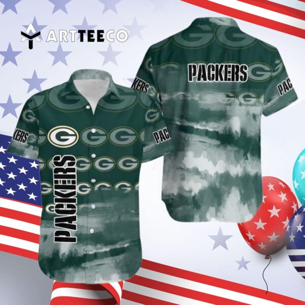 Green Bay Packers Logo Pattern V2 Hawaiian Shirt 4