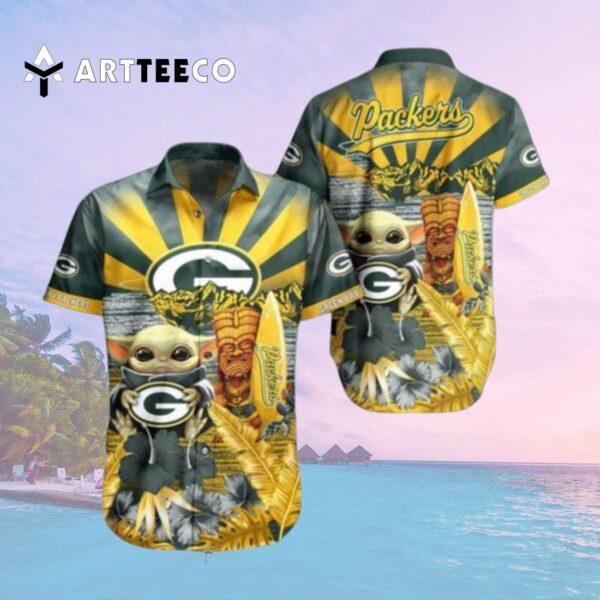 Green Bay Packers Nfl Baby Yoda Hawaiian Shirt 2