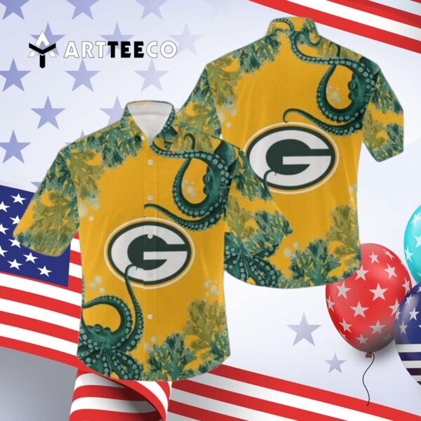 Green Bay Packers Nfl Graphic Pattern Hawaiian Shirt 4