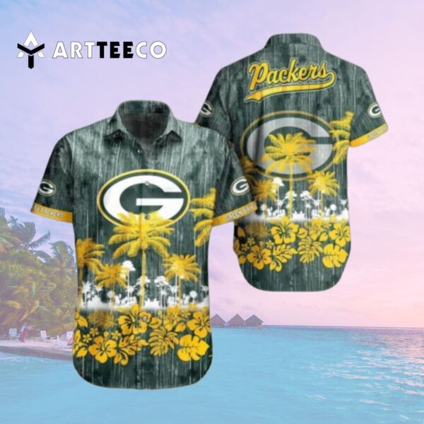 Green Bay Packers Nfl Graphic Tropical Pattern Hawaiian Shirt 2