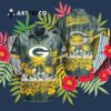 Green Bay Packers Nfl Graphic Tropical Pattern Hawaiian Shirt 3