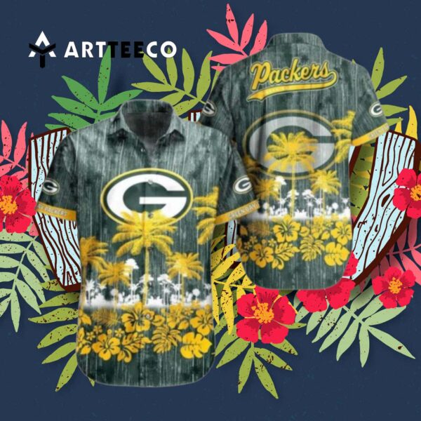 Green Bay Packers Nfl Graphic Tropical Pattern Hawaiian Shirt 3