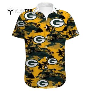 Green Bay Packers Nfl Logo Pattern Hawaiian Shirt 1