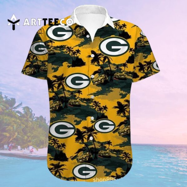 Green Bay Packers Nfl Logo Pattern Hawaiian Shirt 2