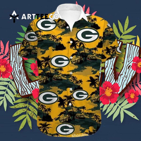 Green Bay Packers Nfl Logo Pattern Hawaiian Shirt 3