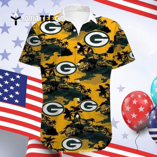 Green Bay Packers Nfl Logo Pattern Hawaiian Shirt 4