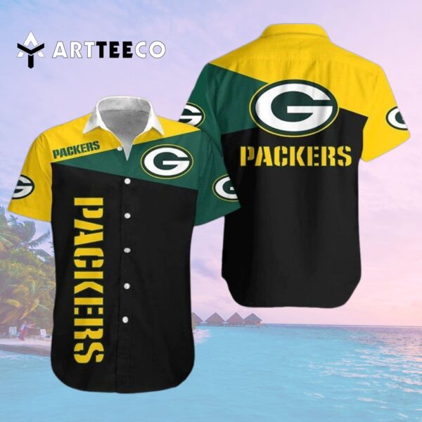 Green Bay Packers Nfl Logo Pattern V1 Hawaiian Shirt 2