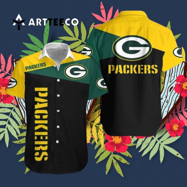 Green Bay Packers Nfl Logo Pattern V1 Hawaiian Shirt 3