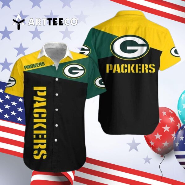 Green Bay Packers Nfl Logo Pattern V1 Hawaiian Shirt 4