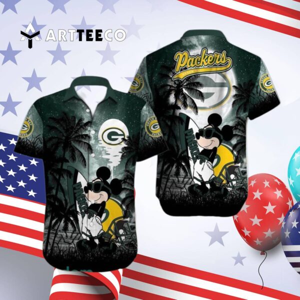 Green Bay Packers Nfl Mickey Mouse Hawaiian Shirt 4