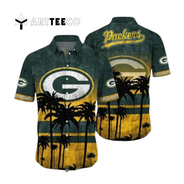 Green Bay Packers Nfl Pattern Graphic Hawaiian Shirt 1