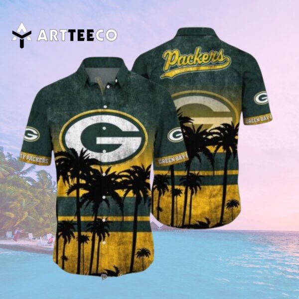 Green Bay Packers Nfl Pattern Graphic Hawaiian Shirt 2
