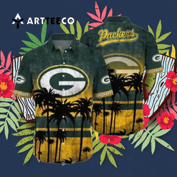 Green Bay Packers Nfl Pattern Graphic Hawaiian Shirt 3