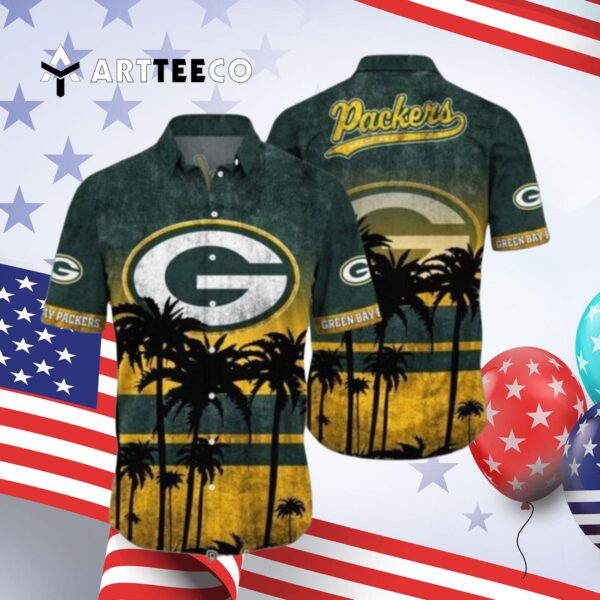 Green Bay Packers Nfl Pattern Graphic Hawaiian Shirt 4