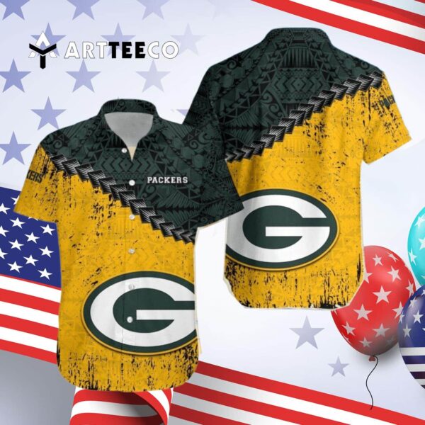 Green Bay Packers Nfl Polynesian Tattoo Hawaiian Shirt 4