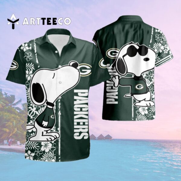 Green Bay Packers Nfl Snoopy Hawaiian Shirt 2