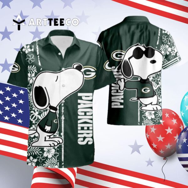 Green Bay Packers Nfl Snoopy Hawaiian Shirt 4