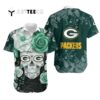 Green Bay Packers Skull Flowers Hawaiian Shirt 1