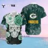 Green Bay Packers Skull Flowers Hawaiian Shirt 2