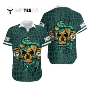 Green Bay Packers Snake And Skull Hawaiian Shirt 1