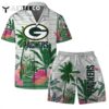 Green Bay Packers Team Logo Pattern Aloha Colorful Retro Hawaiian Shirt and Shorts Set