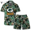 Green Bay Packers Team Logo Pattern Champions Hawaiian Shirt and Shorts Set