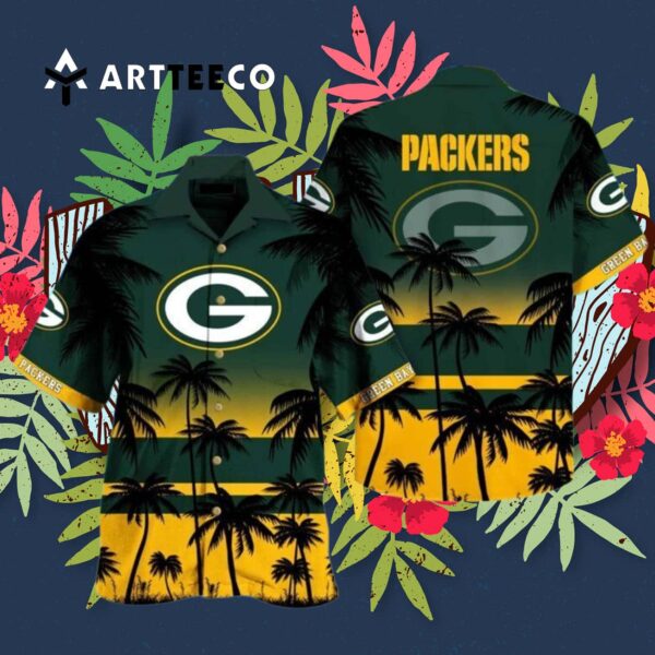 Green Bay Packers Tree Aloha Hawaiian Shirt 3