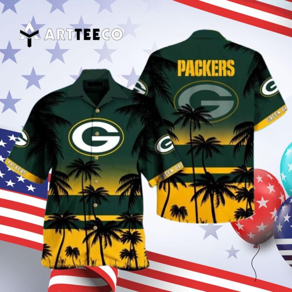 Green Bay Packers Tree Aloha Hawaiian Shirt 4
