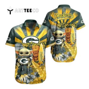 Green Bay Packers Yoda Aloha Pattern Hawaiian Shirt 1