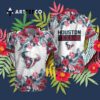 Houston Texans Hibiscus Flowers Hawaiian Shirt 3
