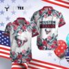 Houston Texans Hibiscus Flowers Hawaiian Shirt 4