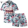 Houston Texans Team Logo Pattern Football Hawaiian Shirt and Shorts Set